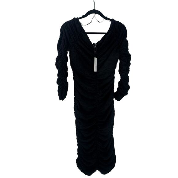 Line & Dot Women's Unlined jersey Off The Shoulder Kelly Dress Black Size M NWT - Picture 7 of 13
